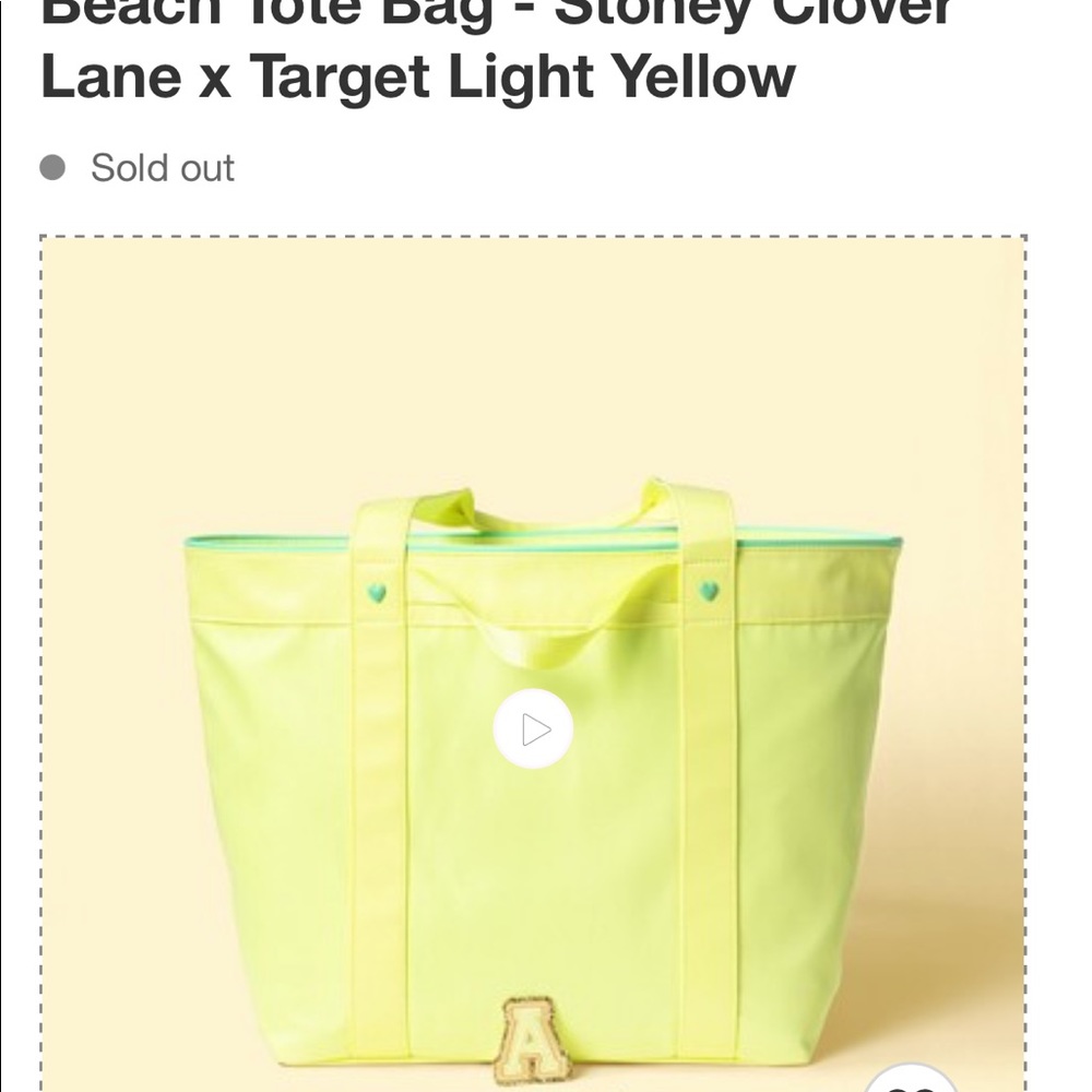 NWT Stoney Clover Lane x Target Yellow, Beach Tote Bag - Picture 3 of 7
